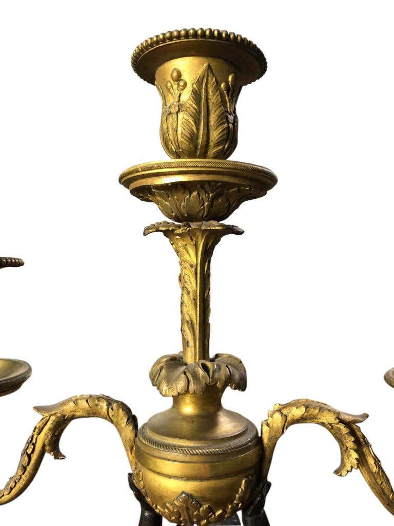 Thumbnail: Vintage Pair of Antique Bronze Louis XV Candelabra