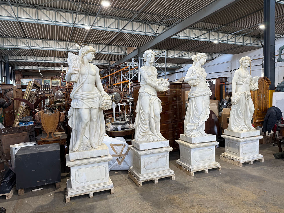 Thumbnail: Set of Four Life-Size Marble Figures, Four Seasons, Late 20th Century