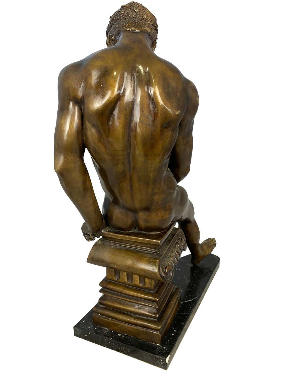 Thumbnail: Bronze Wrestler Posing on a Corinthian Plinth, 20th Century