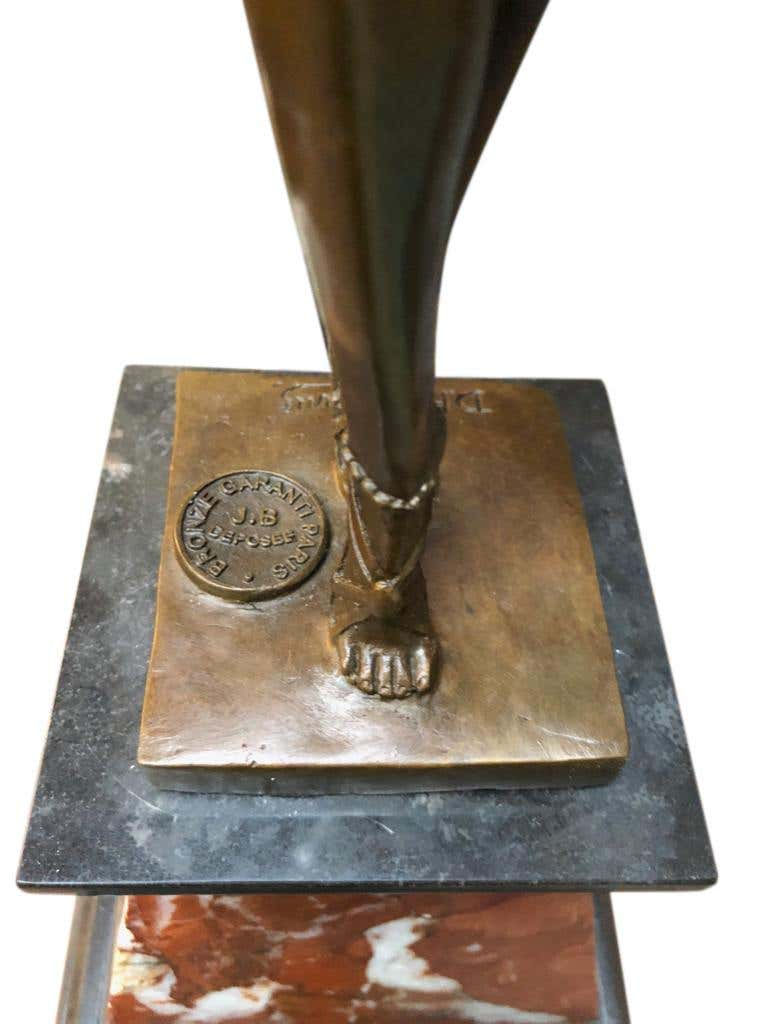 Thumbnail: Art Deco Style Bronze Ballerina on Marble Base, Artist J.B Deposee