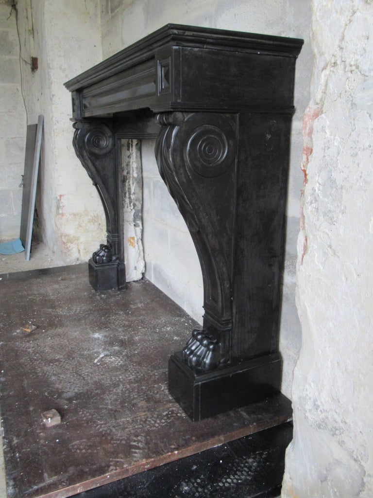 Thumbnail: 19th Century 'Dated 1813' French Black Napoleon Marble Fireplace