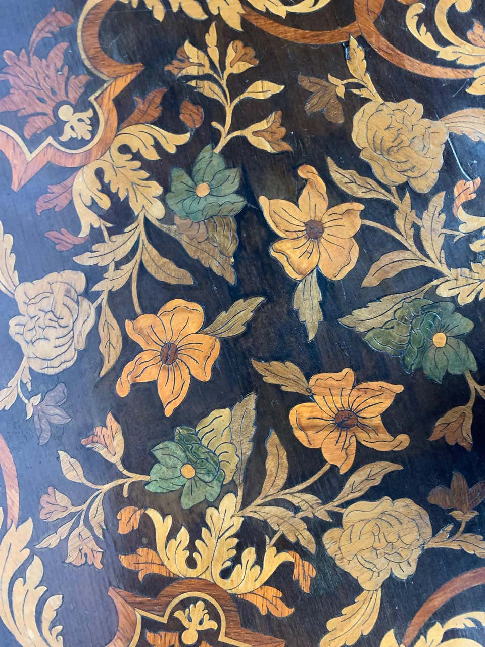 Thumbnail: 19th Century Italian Ebonised and Marquetry Inlaid Occasional Table