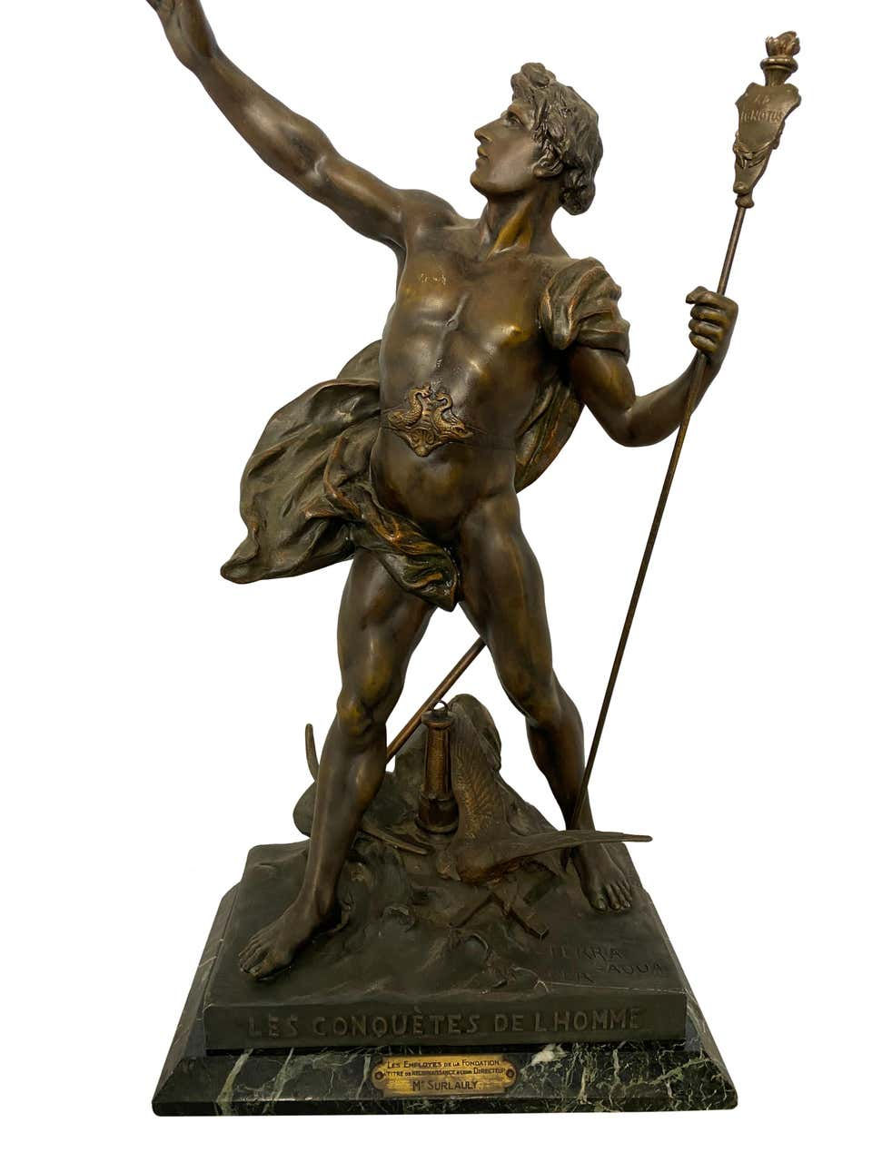 Thumbnail: 'Les conquettes de l'homme' Statue, 19th Century