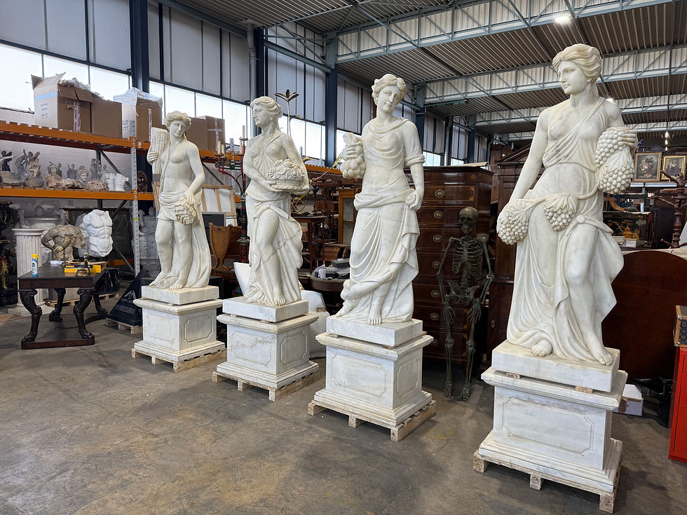 Thumbnail: Set of Four Life-Size Marble Figures, Four Seasons, Late 20th Century