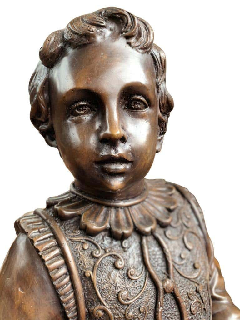 Thumbnail: Pair of Extra Large Bronze Elizabethan Page Boy Fountains Statues, 20th Century