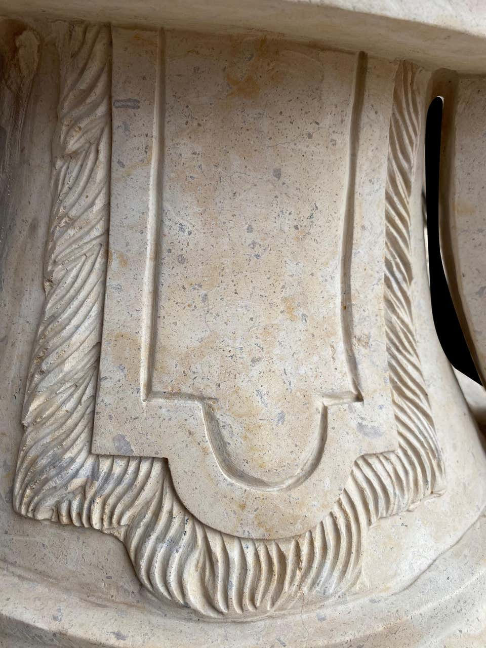 Thumbnail: 20th Century Large Pair of Hand Carved Marble Planters