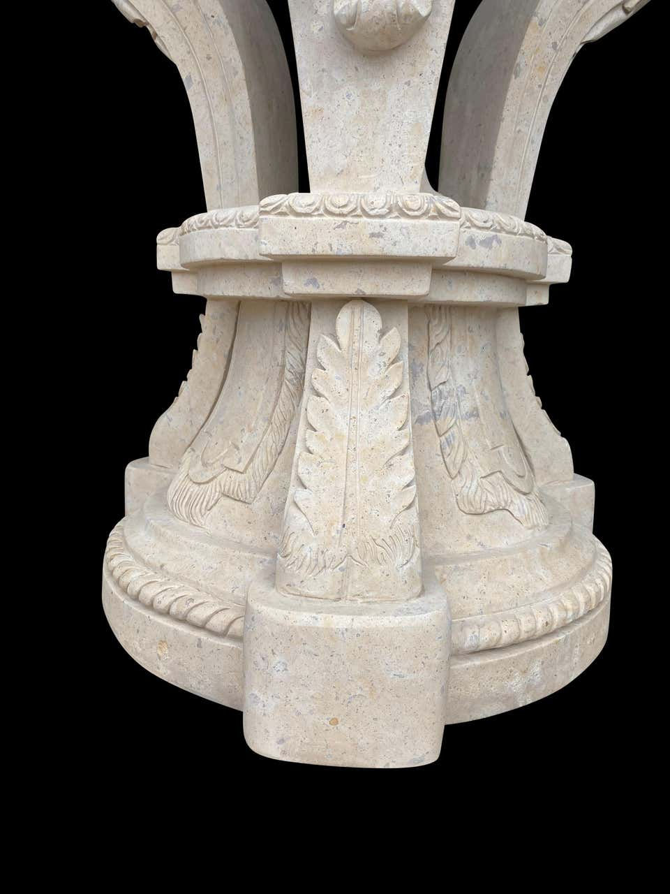 Thumbnail: 20th Century Large Pair of Hand Carved Marble Planters