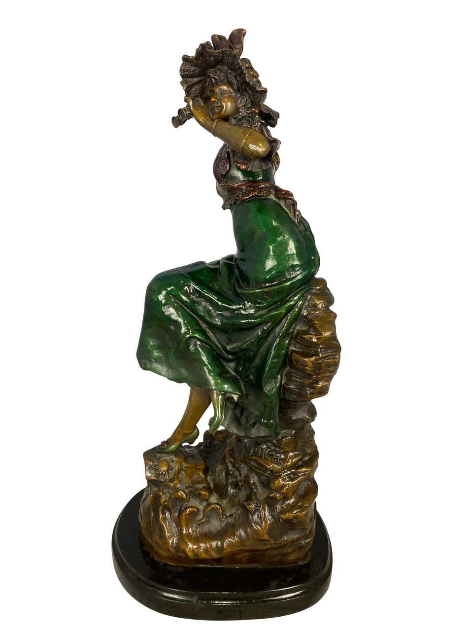 Thumbnail: Bronze Lady, Signed 'Louis Hottot', 20th Century
