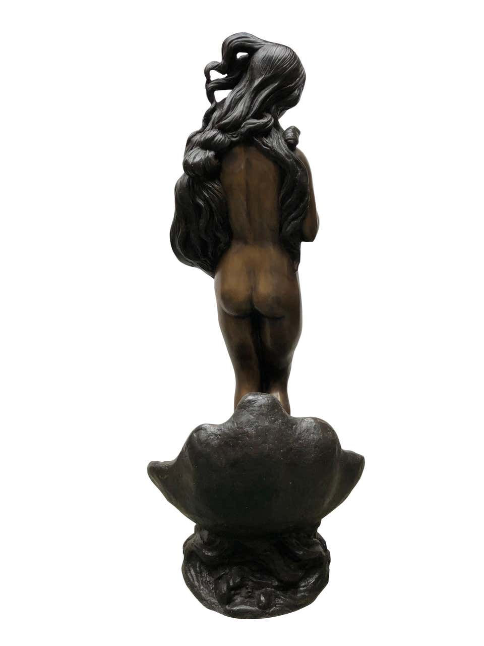 Thumbnail: Bronze Nude Female Fountain, French Rococo Conch Shell Statue, 20th Century