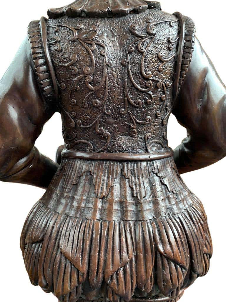 Thumbnail: Pair of Extra Large Bronze Elizabethan Page Boy Fountains Statues, 20th Century