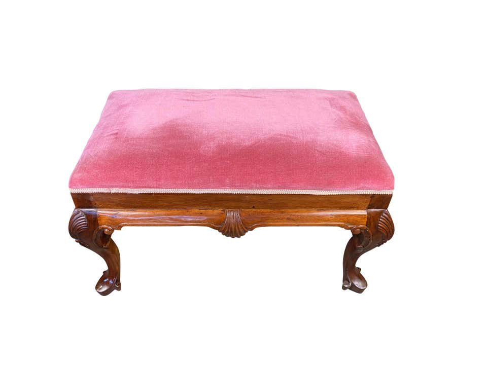 Thumbnail: Queen Ann Powered Pink Stool, 20th Century