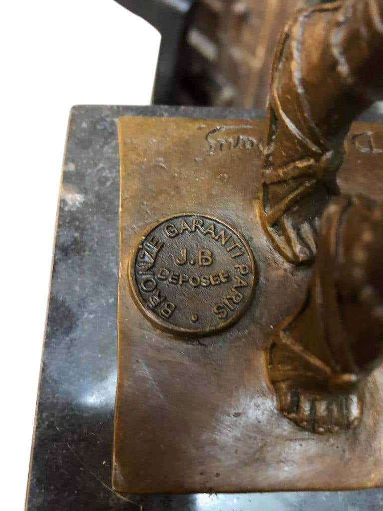 Thumbnail: Art Deco Style Bronze Ballerina on Marble Base, Artist J.B Deposee