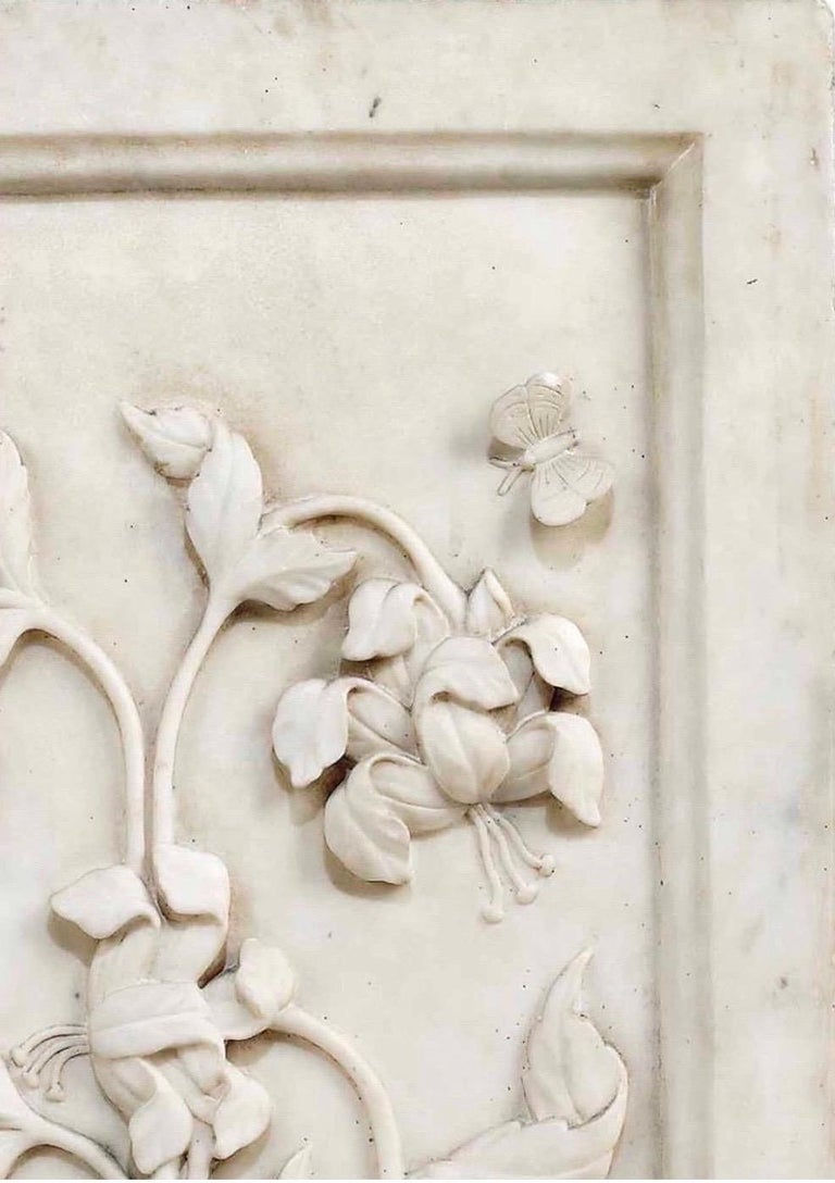 Thumbnail: Solid marble carved mughal panel