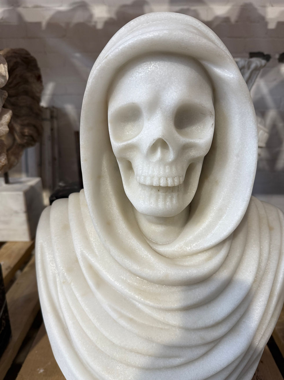 Thumbnail: Solid Marble Vanitas Bust Sculpture