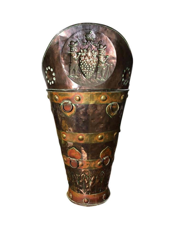 Thumbnail: 19th Century Large Brass and Copper Coal Bucket