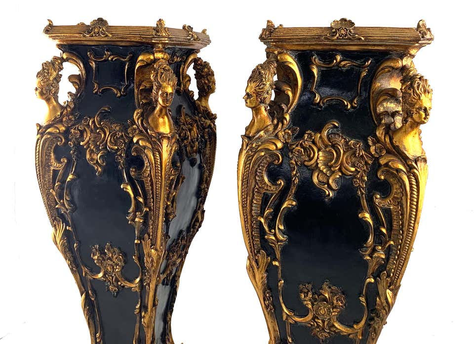 Thumbnail: 20th Century Pair of French Jardiniere Stands or Plinths in Louis XV Style