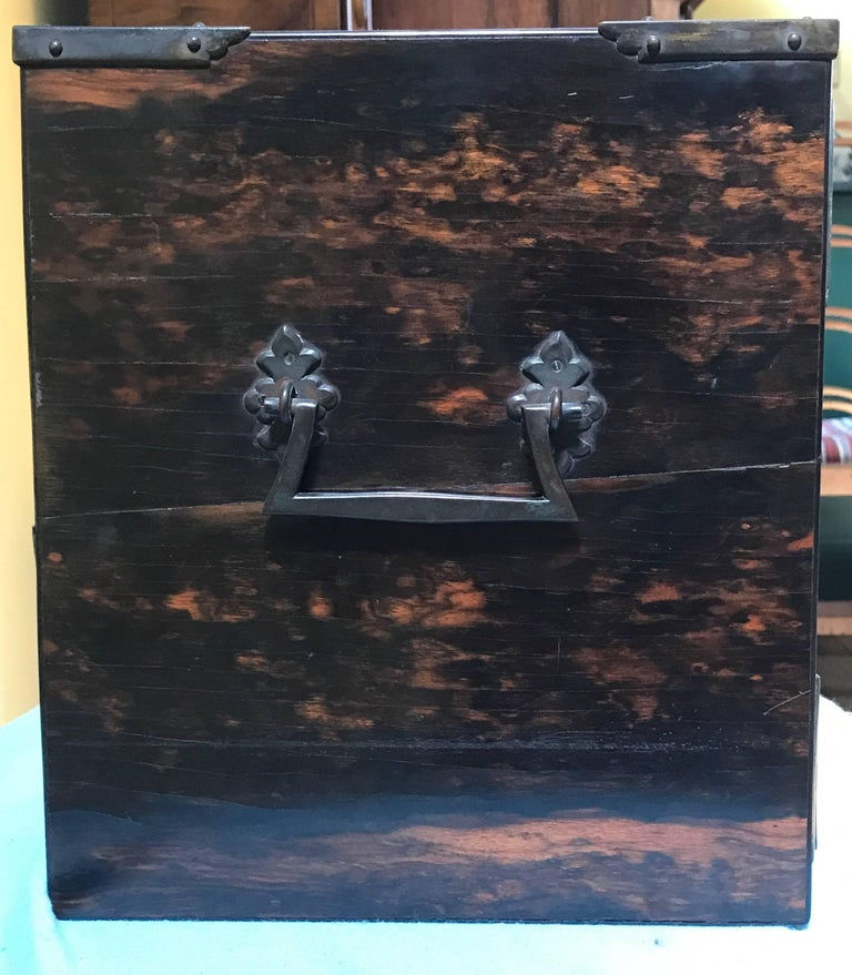Thumbnail: Makassar Ebony English Brassbound Gothic Influence Two-Drawer Cigar Box