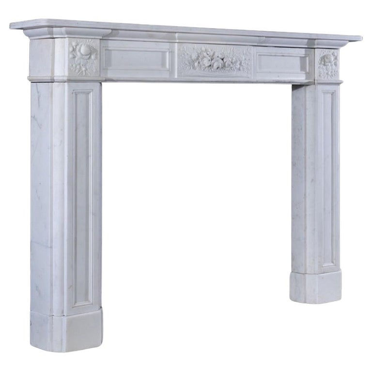 Thumbnail: Regency style Floral carved solid Marble Fireplace
