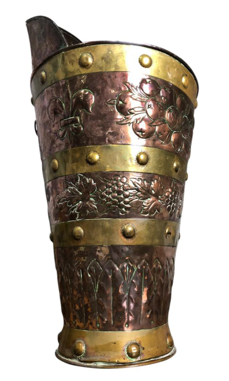 Thumbnail: 19th Century Large Brass and Copper Coal Bucket