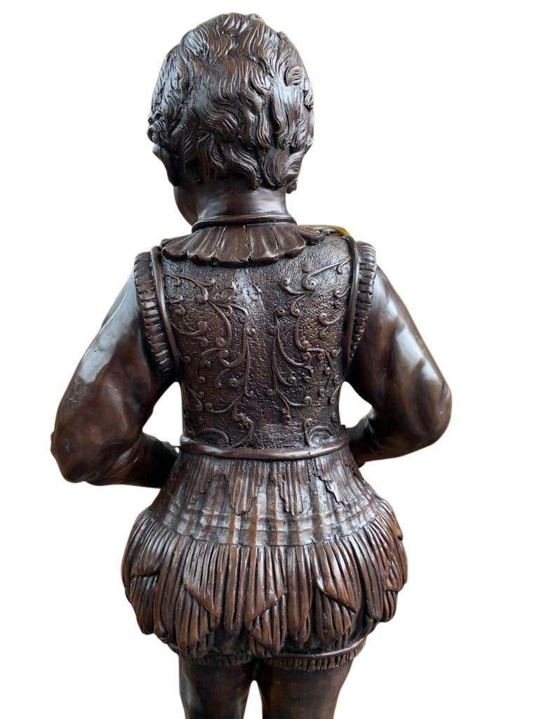 Thumbnail: Pair of Extra Large Bronze Elizabethan Page Boy Fountains Statues, 20th Century
