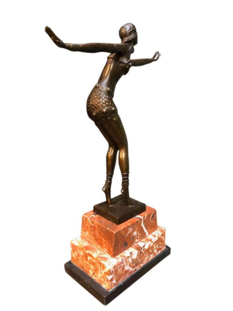 Thumbnail: Art Deco Style Bronze Exotic Dancer, J.B Deposee, 20th Century
