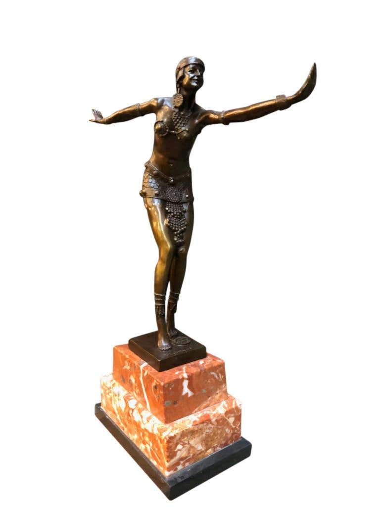 Thumbnail: Art Deco Style Bronze Exotic Dancer, J.B Deposee, 20th Century