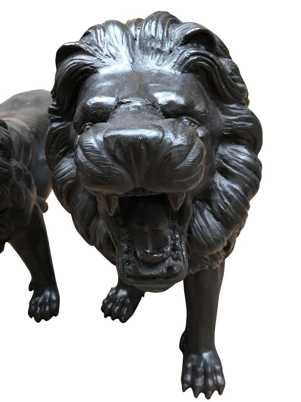 Thumbnail: Pair of Italian Bronze Lions Medici Statues, 20th Century