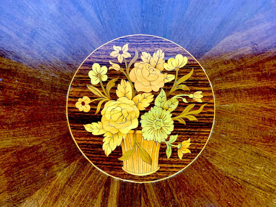 Thumbnail: 19th Century Regency Inlaid and Brass Side Tables