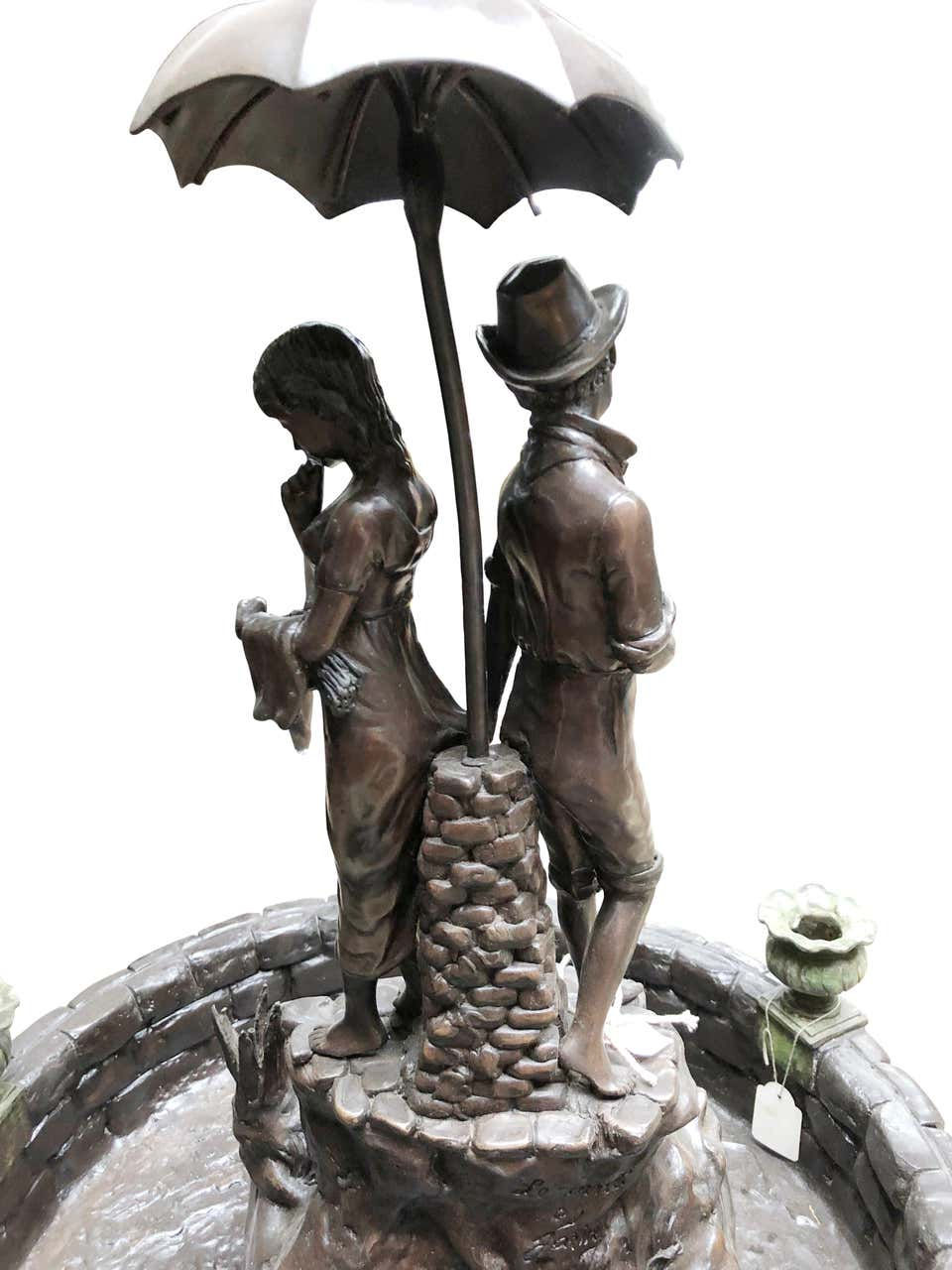 Thumbnail: Couple With Umbrella, Bronze Fountain, 20th Century
