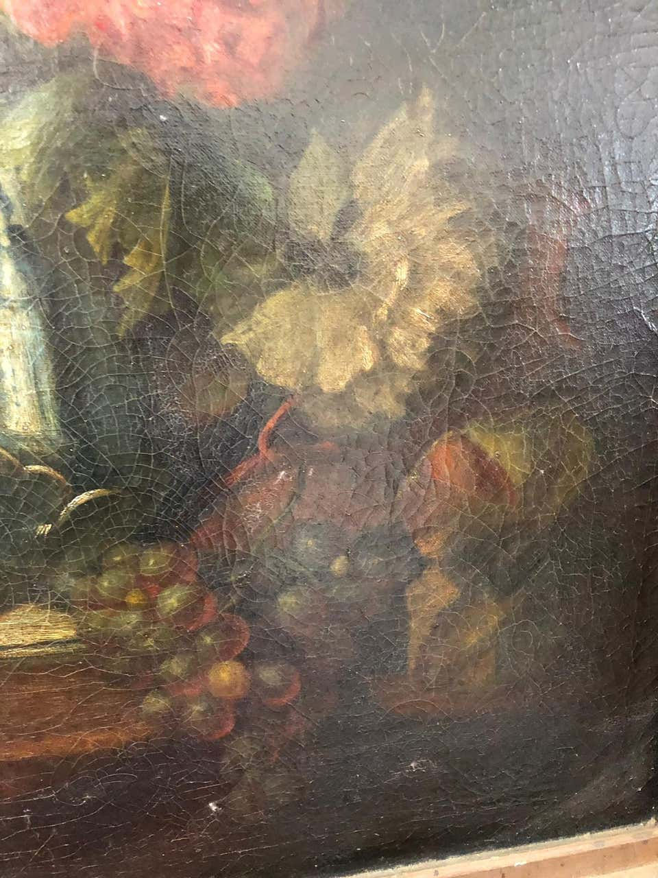 Thumbnail: Bouquet of Carnations and Fruit Still Life, 19th Century