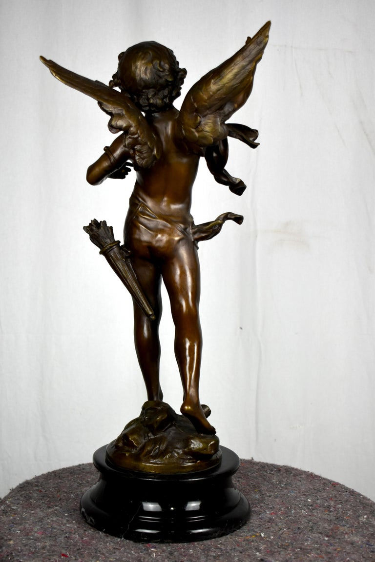 Thumbnail: Bronze Cupid Statue on Marble Base