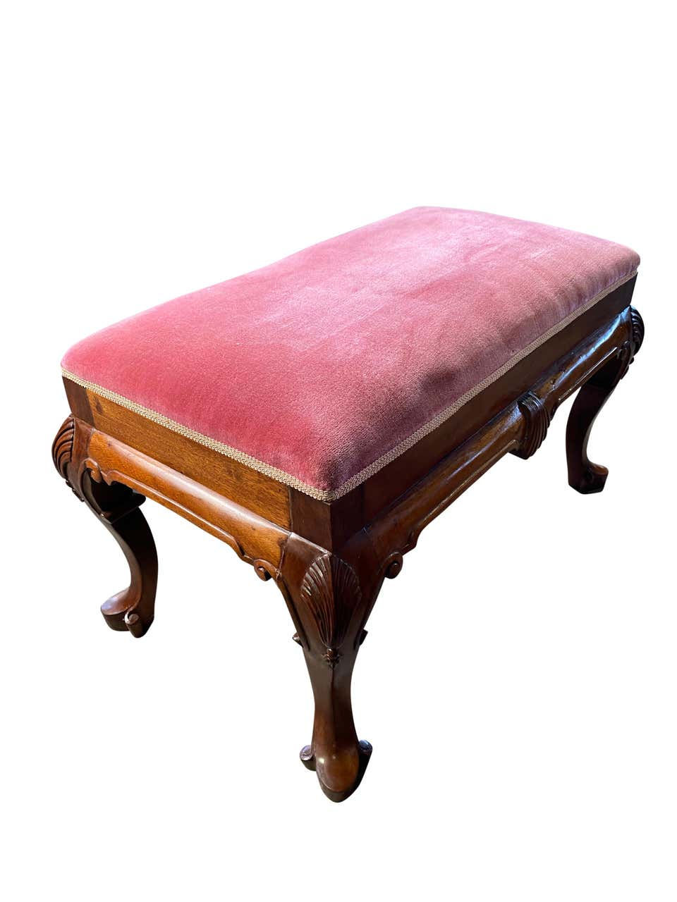 Thumbnail: Queen Ann Powered Pink Stool, 20th Century