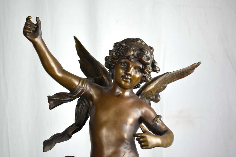 Thumbnail: Bronze Cupid Statue on Marble Base