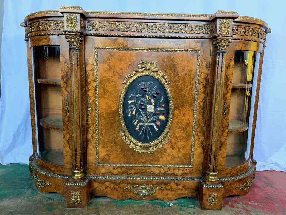 Thumbnail: 19th Century French Figured Walnut Credenza