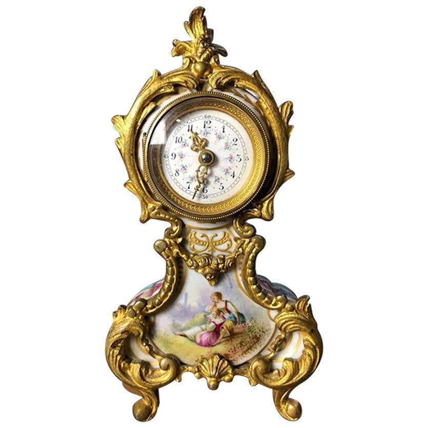 Meissen Mantle Table Clock, 19th Century