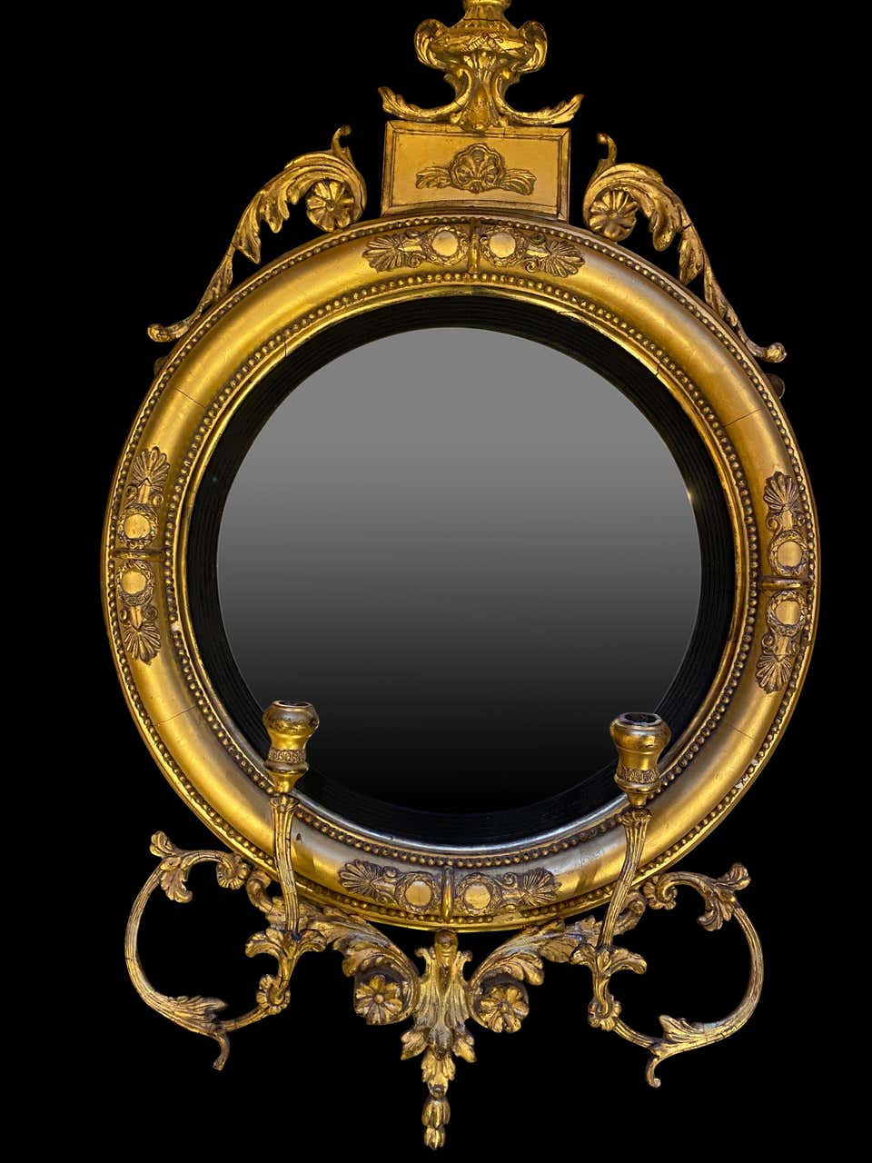Thumbnail: Fine Pair of Regency Convex Mirrors, English, circa 1820