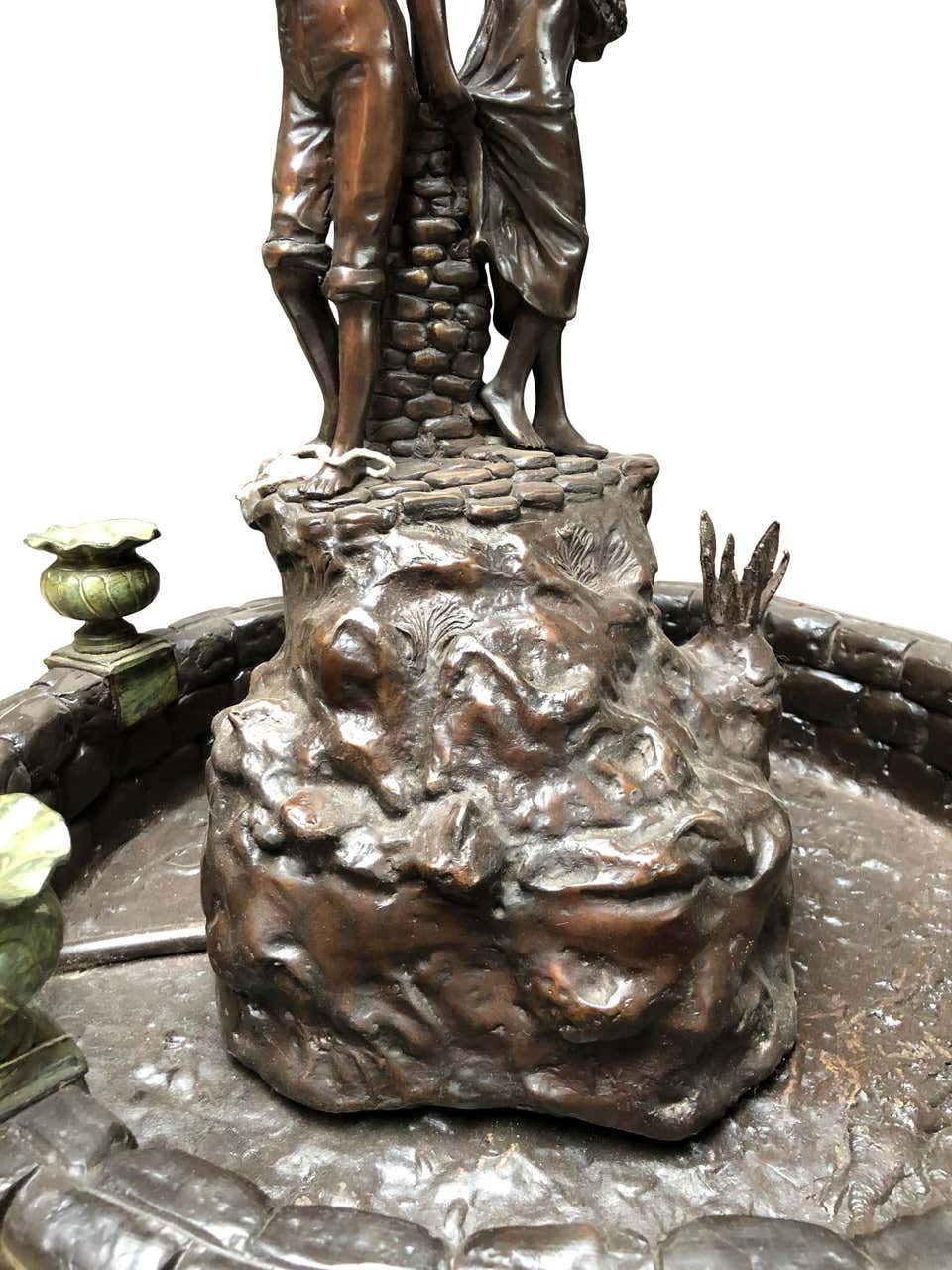 Thumbnail: Couple With Umbrella, Bronze Fountain, 20th Century