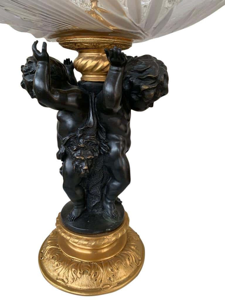 Thumbnail: French Bronze Cherub Ormolu Dish Stand Figurine Tazza, 20th Century