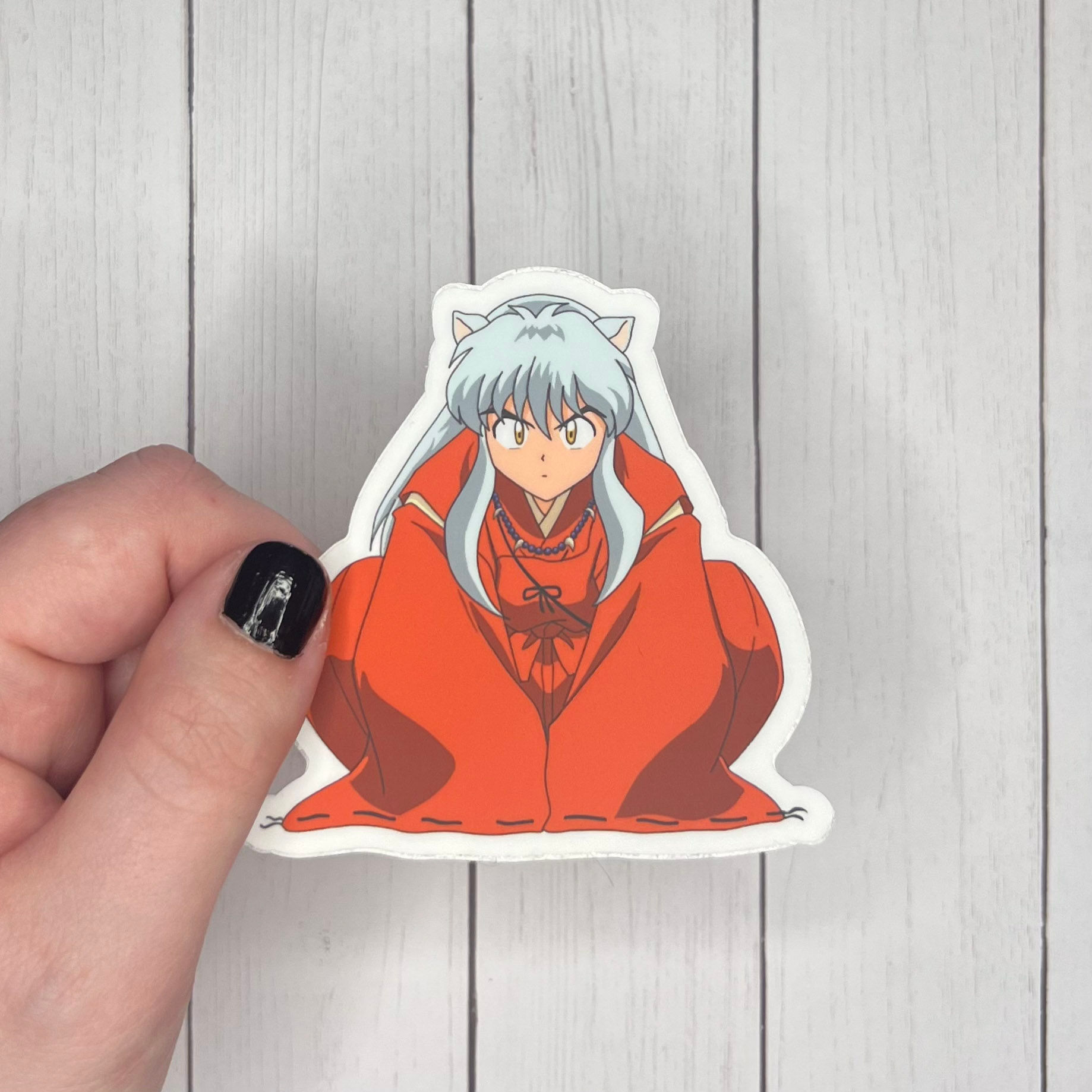 Sitting Inuyasha Diecut Sticker