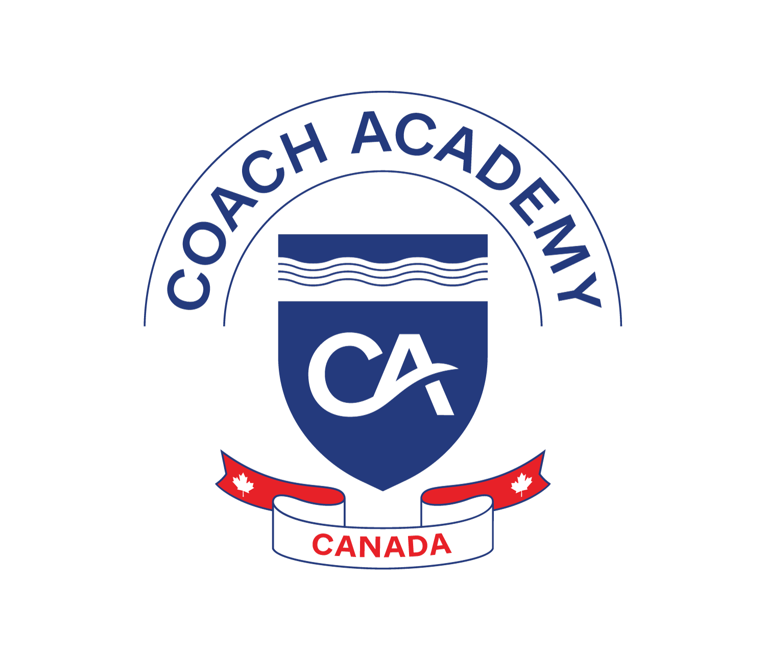 The logo for Canada Coach Academy with a crest that has the letters CA in the center.