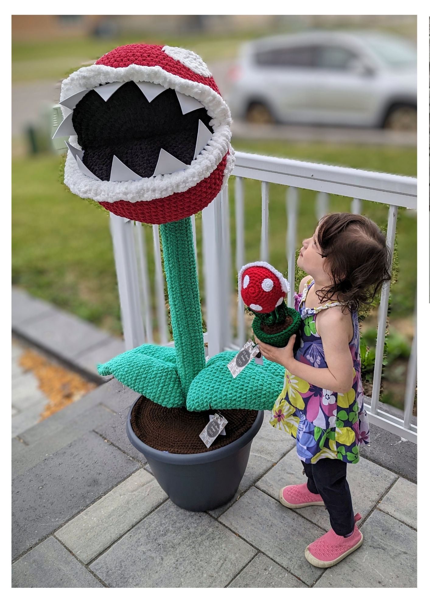 Oversized Giant Crocheted Carnivorous Monster Plant in Planter by H. D. Florek Designs