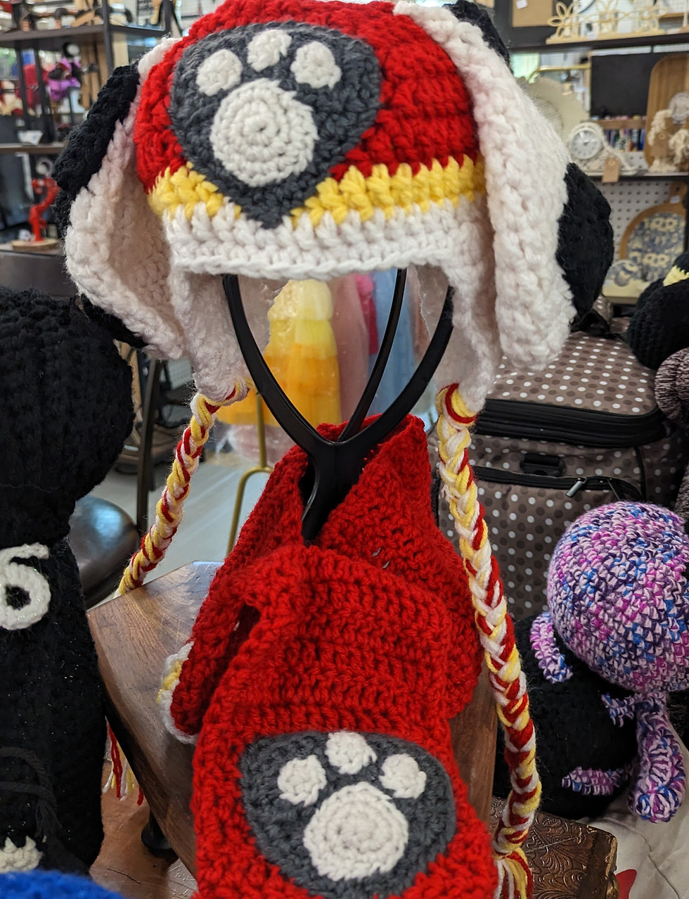 Handcrafted Crocheted Paw Patrol Hat and Scarf Set by H. D. Florek Designs