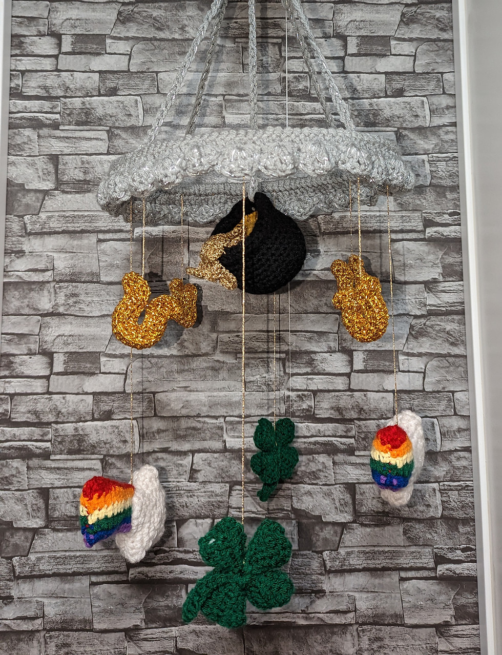 Handcrafted Crocheted Lucky Charm Baby Mobile by H. D. Florek Designs