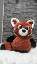 Adorable Crocheted Red Panda Plushie by H. D. Florek Designs