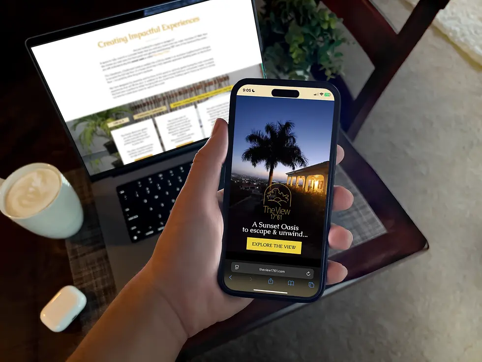 The View mobile Website mockup