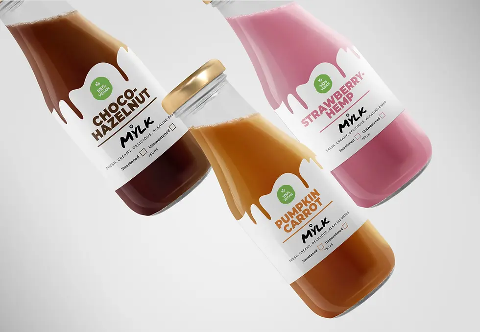 bottles of yogurt milk