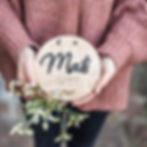 Namensschild Geburtstafel Holz Eiche Acryl Name Geburtsdaten