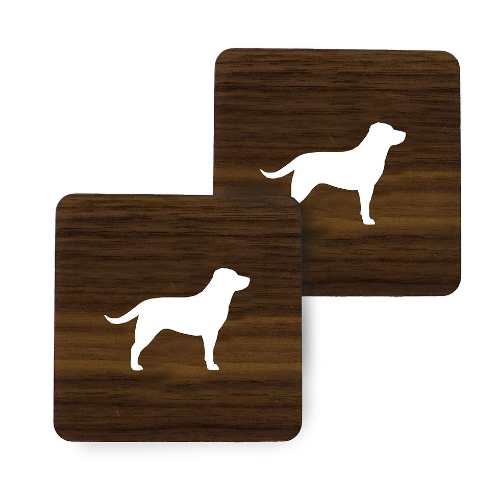 Glasuntersetzer Untersetzer Holz Labrador Hund Motiv Nuss