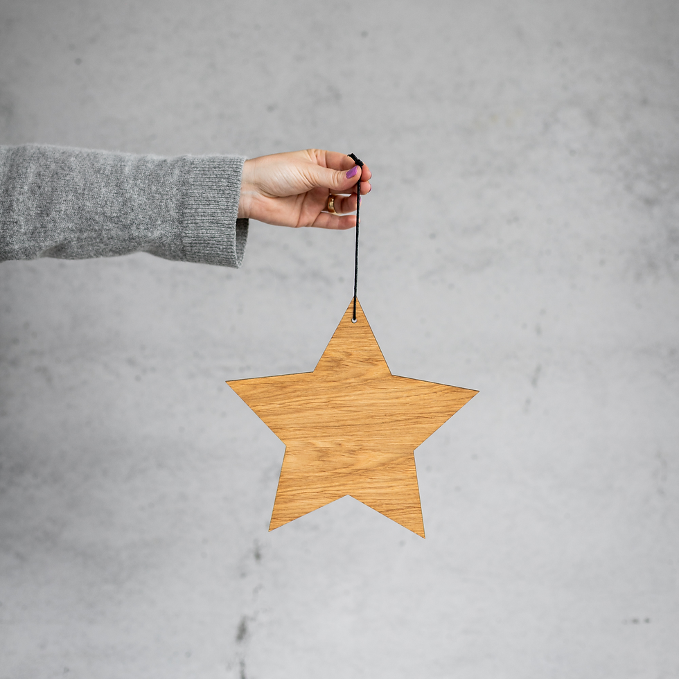 Stern Anhänger Dekoration Weihnachten Eiche Holz