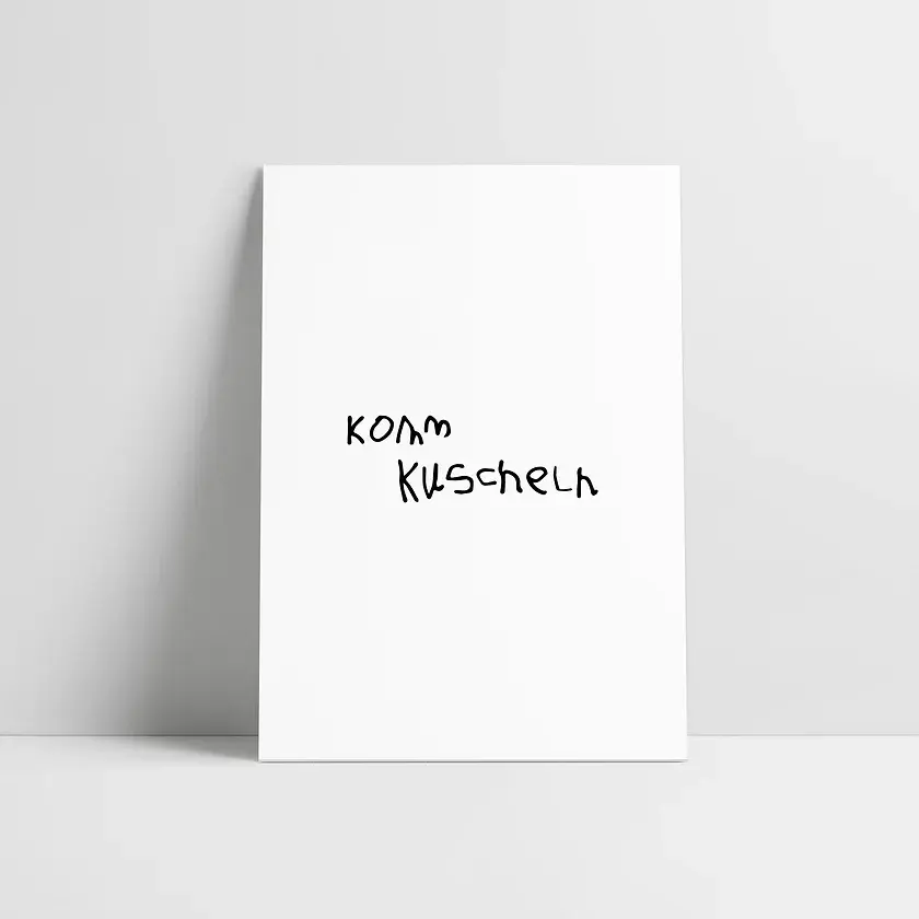 Postkarte / Komm Kuscheln